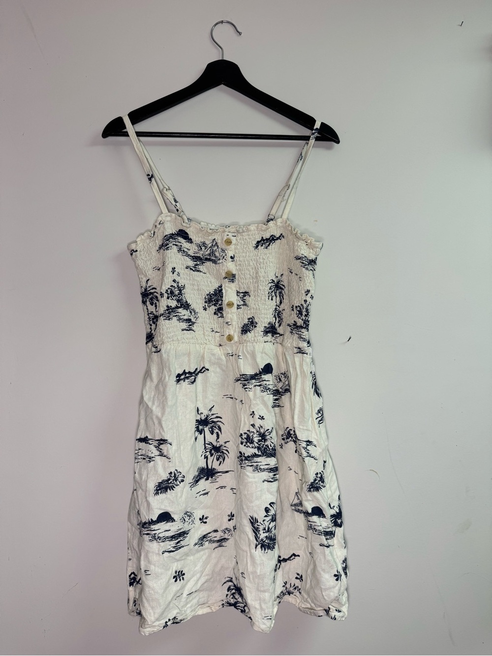 Aeropostale White and navy Tropical Print Sundress